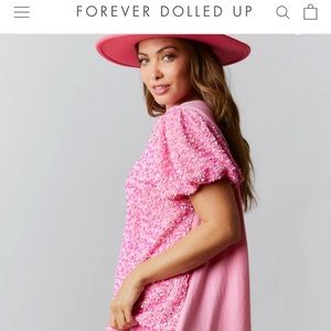 All dolled up pink sequin dress